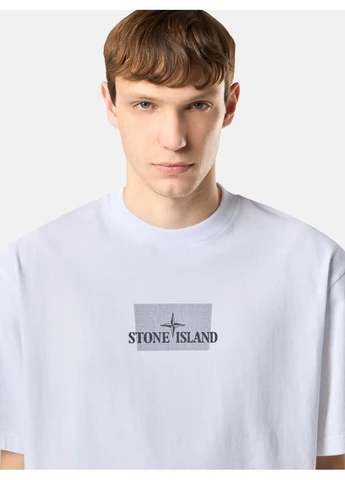Біла чоловіча футболка з принтом f28 white No Brand