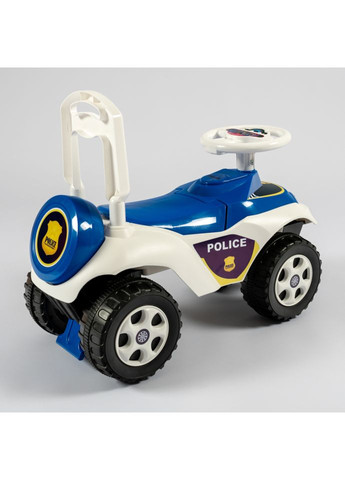 Дитячий толокар Машинка 0141/11 біло-синій No Brand (339777455)