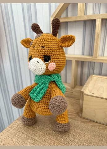 Жираф в'язаний 25см, м'яка іграшка ручної роботи. Handmade (322528096)