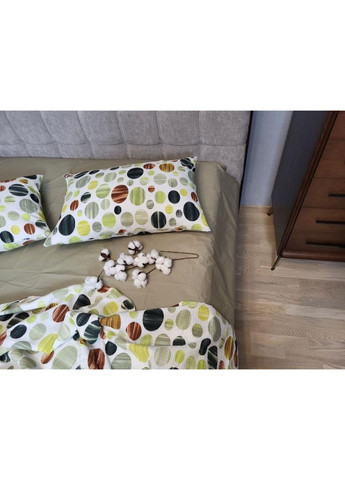 Постільна білизна з резинкою Карамелька оливк., ранфорс гофра (жатка) Полуторний розмір, наволочки 70/70 No Brand (364220834)