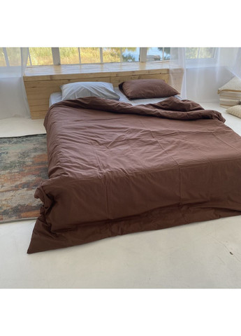 Постільна білизна Сірий+шоколад ранфорс Двухспальний розмір, наволочки 70/70 No Brand (363190045)