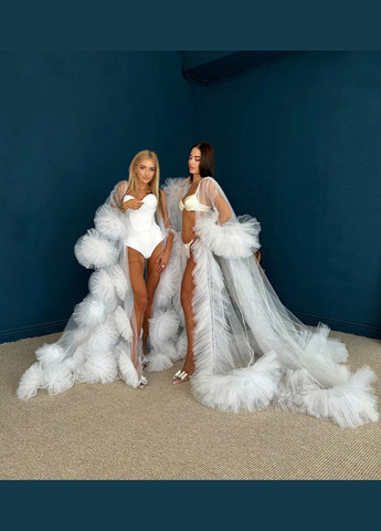 Свадебный фатиновый пеньюар Флоренция со шлейфом. No Brand (322414605)