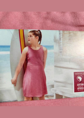 Розовое платье хлопковое 122-128, 158-164, розовый Pepperts (327827620)