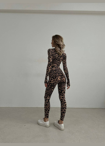 Качественный спортивный костюм 2-ка из приятной к телу ткани в трендовом леопардовом цвете, комфортный повседневный костюм No Brand 264 (288539580)