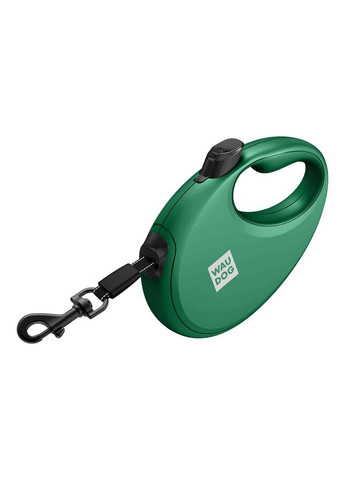 Повідець-рулетка для собак WAUDOG R-leash з контейнером для пакетів, світловідбивна стрічка,, до 12 кг, 3 м, зелений No Brand (363200373)