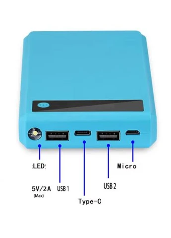 Корпус повербанка пауербанк повербанку 6*18650 Power Bank аккумуляторный двойной USB Type-C зарядный корпус USB Type C для зар Xiaomi (376866075)