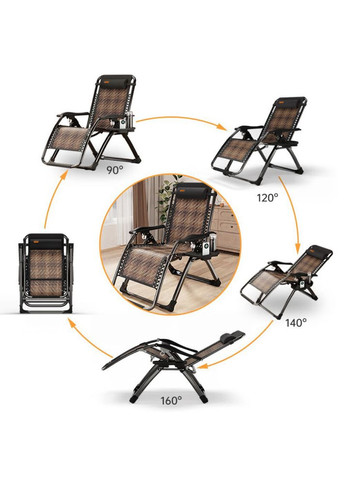 Раскладное кресло из ротанга шезлонг садовый Zero Gravity S-9 WCG (342121130)