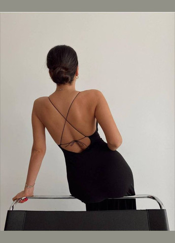 Черное повседневный, кэжуал платье No Brand однотонное