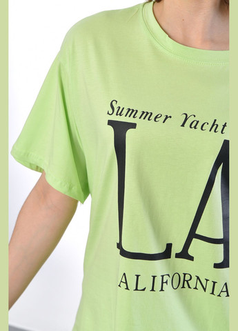 Салатовая летняя футболка женская полубатальная салатового цвета Let's Shop