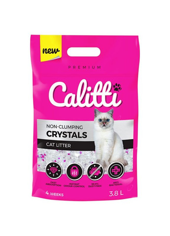 Crystals Силікагелевий наповнювач для кішок 3.8л Calitti (282026616)