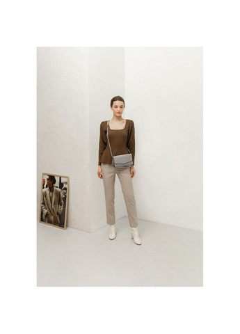 Поясная сумка женская кожаная через плечо с ремешком Элис серая BlankNote (302008829)