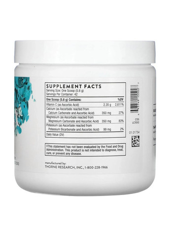 Вітамін С буферизований Buffered C Powder, horne, 236 г Thorne Research (364357323)