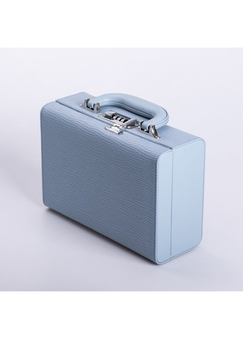 Шкатулка органайзер для украшений из эко-кожи, 2 яруса с кодовым замком Синий Yiwu (360456747)