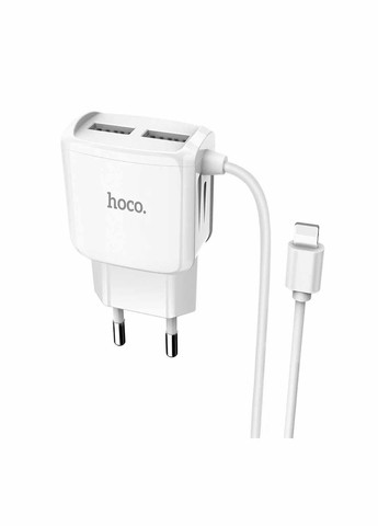 Зарядний пристрій C59A 2 USB 2.4A Lightning колір білий CB-00196963 Hoco (314909566)