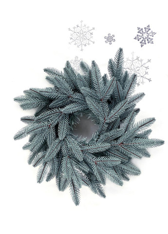 Венки хвойные рождественские Classic литые d-40см голубые (упаковка 15 штук) HVOYA (328606302)