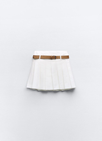 Белая офисная однотонная юбка Zara