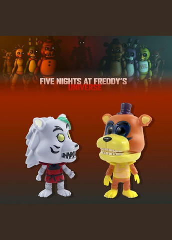 П'ять ночей у Фредді фігурки ФНАФ набір фігурок Фредді Five Nights at Freddy's 6 шт 10 см Shantou (280258334)