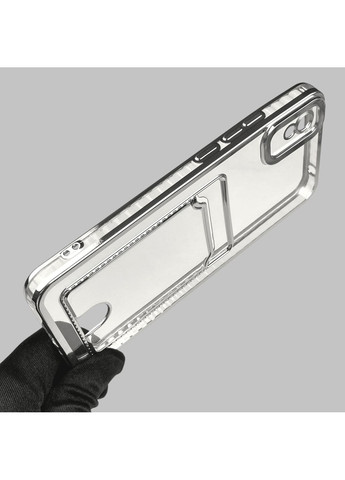 Чехол для Redmi 9A с серебряной окантовкой с карманом для карт на сяоми редми 9а серебряный Xiaomi (366020105)