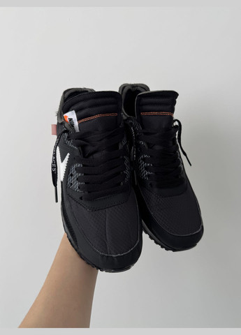Чорні Осінні кросівки чоловічі і жіночі nike air max 90 x off-white black | найк аір макс 90 чорні No Brand