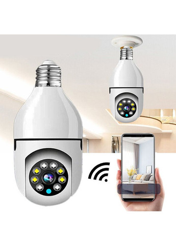 WIFI камера відеоспостереження в патрон 2MP, Smart Camera / Внутрішня IP камера-лампочка / Бездротова камера B&G (370778864)