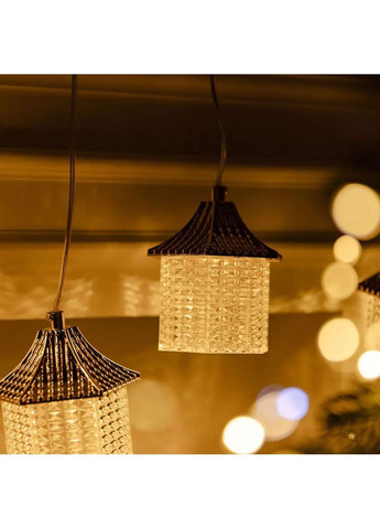 Гирлянда штора с фигурками Фонарь 3 метра 6 ламп теплый желтый свет 6L3MLIG Garlando (370373202)