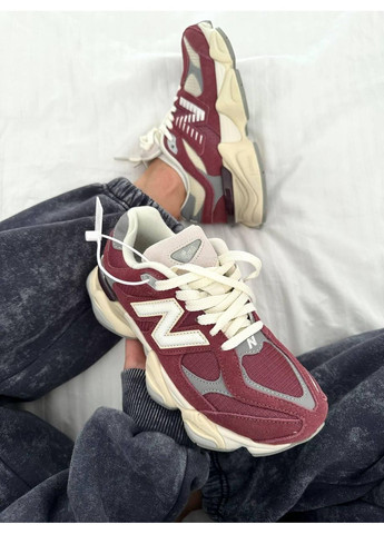 Білі Осінні кросівки чоловічі new balance 9060 washed burgundy нью беланс 9060 No Brand
