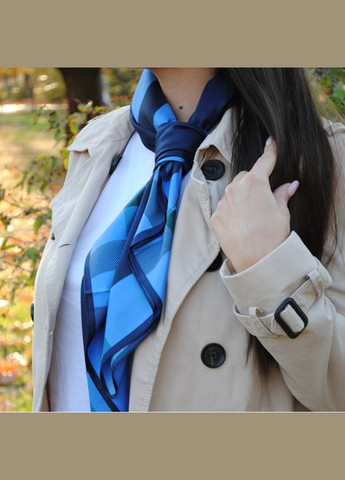 Квадратный платок Клетка синий Sincera (339869972)