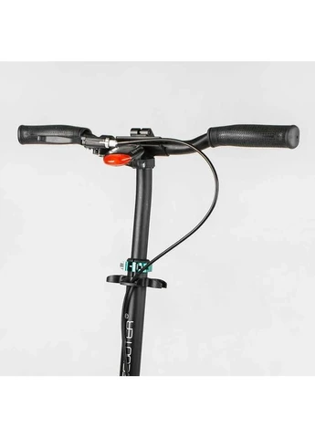 Самокат двухколесный алюминиевый Big Wheels черный с бирюзовым 43685 Best Scooter (388964273)