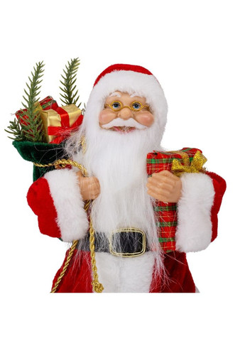 Фігурка Санта з подарунками червоний 30х17 см 119162-008 текстиль No Brand (346152752)