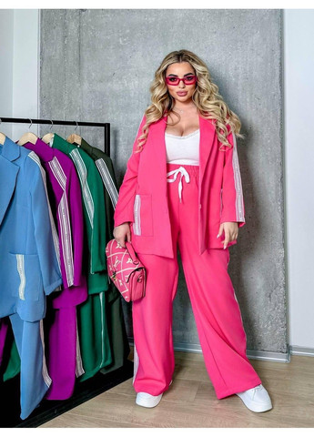 Костюм із брюками палаццо з лампасами, Мод БЛК 082, малиновий, розімр 62-64 No Brand (355469841)