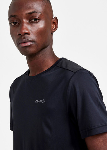 Чорна спортивна футболка чоловіча для бігу Craft Core Essence Tee