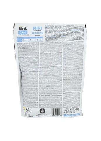 Корм сухой Grain Free Mini Sensitive для собак миниатюрных пород с чувствительным пищеварением с олениной 400 г Brit Care (381175796)