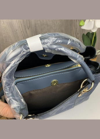 Якісна жіноча сумка на плече із квітковим принтом екошкіра синя (sku_1259С) No Brand (330576890)