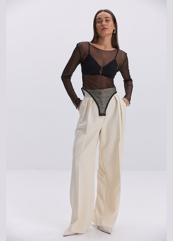 Жіноче боді з сіточки чорне з довгими рукавами Arjen (330988530)