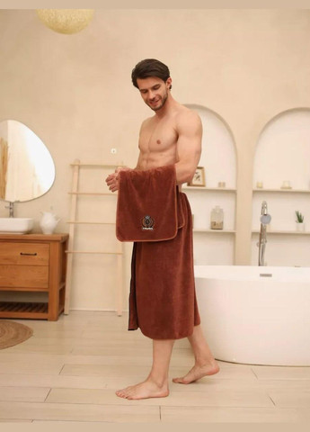 Набір для лазні чоловічий 85х150 Бордовий (П4К-novo-m-sauna-017) No Brand бордовий