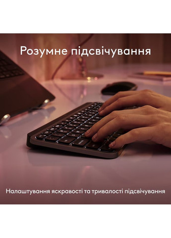 Клавиатура беспроводная MX Keys Mini для Mac Minimalist Wireless Illuminated Keyboard Space Grey (L920-012652) Logitech (360417698)