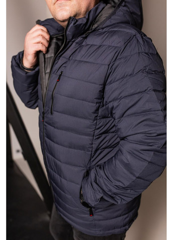 Синя демісезонна куртка чоловіча утеплена стьобана батал No Brand