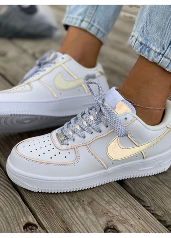 Білі кросівки чоловічі nike air force 1 white reflective 3 найк аір форс 1 білі демісезон No Brand