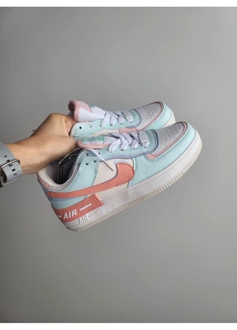 Белые летние кроссовки nike air force 1 shadow blue white найк аир форс 1 No Brand