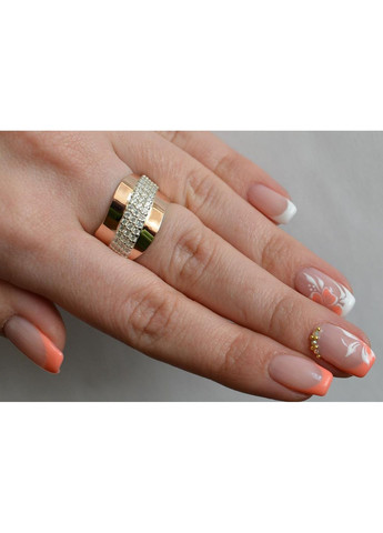 Срібна каблучка з золотими накладками Silver Style (367268396)