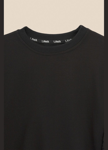 LAWA світшот однотонний для дівчинки gtc02310 152 см shop (2000991016200) однотонний чорний повсякденний бавовна, поліестер, лайкра