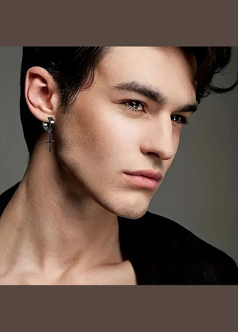 Мужские серьги в форме кольца маленькие из стали Circle Edge синие Liresmina Jewelry (303400907)