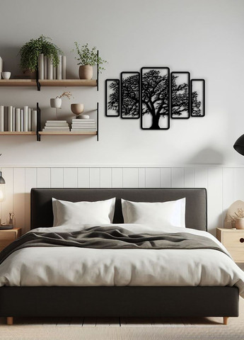 Інтер'єрна картина на стіну, декор в кімнату "Дерево картина з 5 частин", стиль мініімалізм 60х95 см Woodyard (292113488)