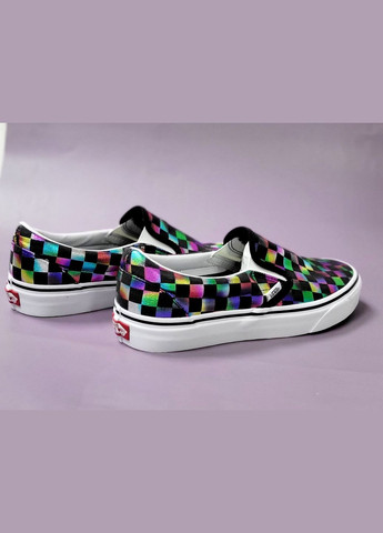 Цветные слипоны classic slip-on радужные, оригинал, вафельная подошва Vans