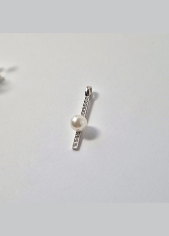 Серебряная подвеска Кулон Палочка с Жемчугом Серебро 925 пробы Родированное 904п 1.13г No Brand (306742124)