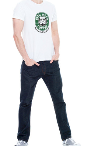 Белая футболка мужская белая "star wars coffee" Trace of Space