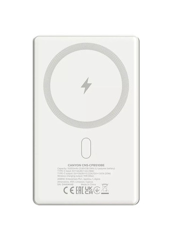 Батарея универсальная 10000mAh OnPower 510 slim Magsafe PD/20W Beige (CNS-CPB510BE) Canyon (343248647)