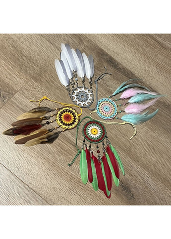 Мини/Авто-ловец снов "Феникс" с перьями утки. Оберег-подвеска в машину. Амулет на зеркало заднего вида Dream Studio (363057479)