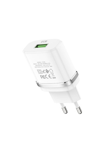 Мережевий зарядний пристрій C12Q USB QC колір білий CB-00218831 Hoco (314910069)