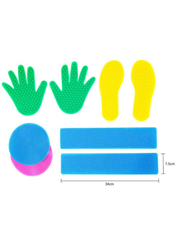 Набор для сенсорного развития ребенка Ручки-ножки 16 эл. Сенсорные текстурные коврики для нейрогимнастики 35x20 см HBC (372890146)